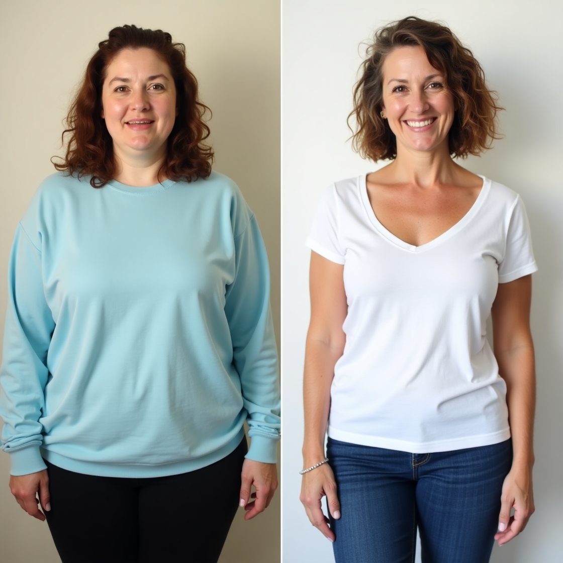 Before and after weight loss